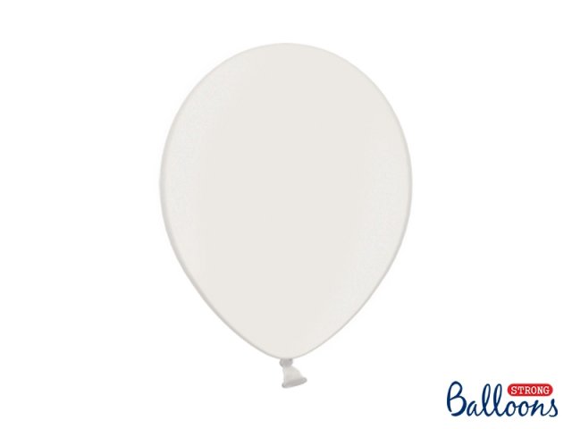 Balónek metalický, bílý, 30 cm (zn. StrongBalloons) - 1 ks