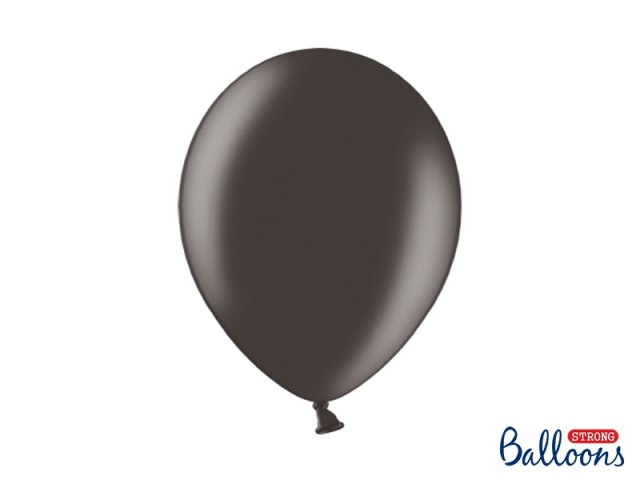 Balónek metalický, černý, 30 cm - 1 ks