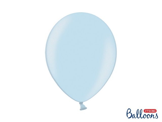 Balónek metalický, světle modrý, 30 cm - 1 ks