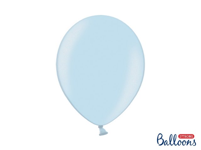 Balónek metalický, světle modrý, 30 cm (zn. StrongBalloons) - 1 ks