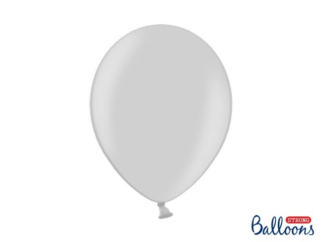 Balónek metalický, stříbrný, 30 cm - 1 ks