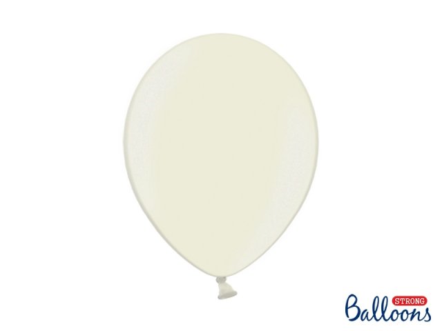 Balónek metalický, světlý krémový, 30 cm (zn. StrongBalloons) - 1 ks