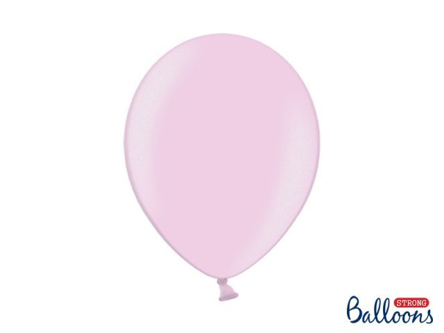 Balónek metalický, světle růžový, 30 cm - 1 ks
