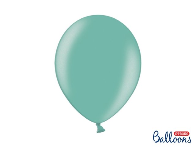Balónek metalický, akvamarínový, 30 cm (zn. StrongBalloons) - 1 ks