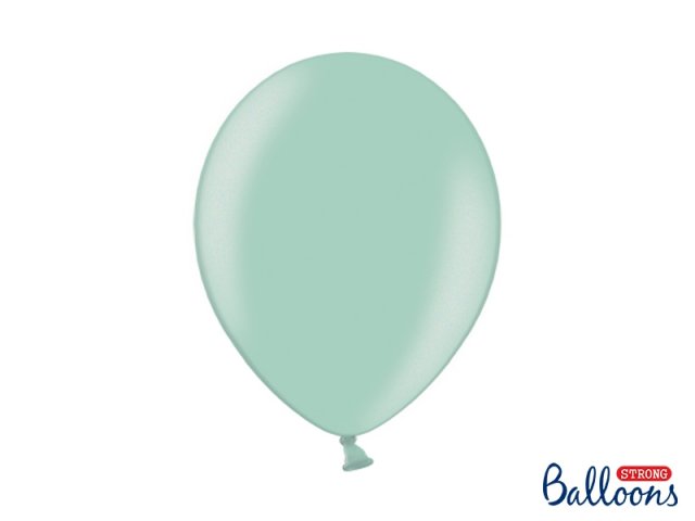 Balónek metalický, mátový, 30 cm (zn. StrongBalloons) - 1 ks
