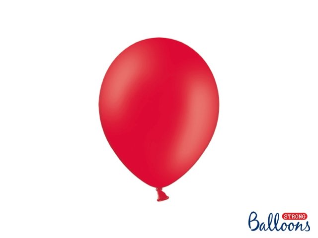 Balónek pastelový, červený, 23 cm (zn. StrongBalloons) - 1 ks