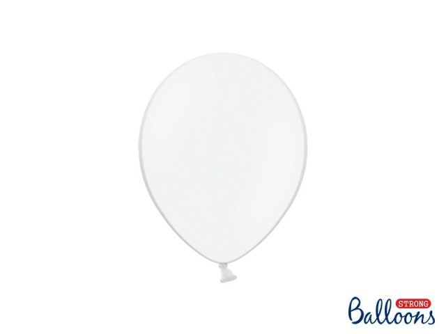 Balónek pastelový, bílý, 23 cm (zn. StrongBalloons) - 1 ks