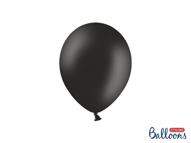 Balónek pastelový, černý, 23 cm - 1 ks