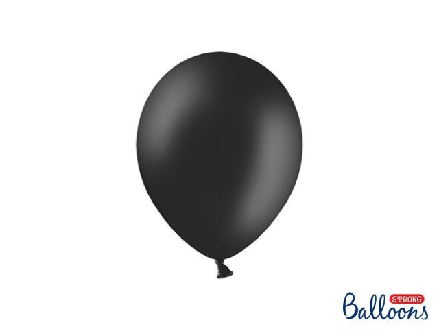 Balónek pastelový, černý, 23 cm (zn. StrongBalloons) - 1 ks