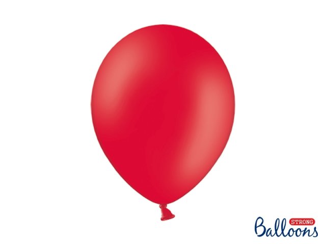 Balónek pastelový, červený, 30 cm (zn. StrongBalloons) - 1 ks