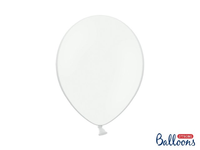 Balónek pastelový, bílý, 30 cm - 1 ks