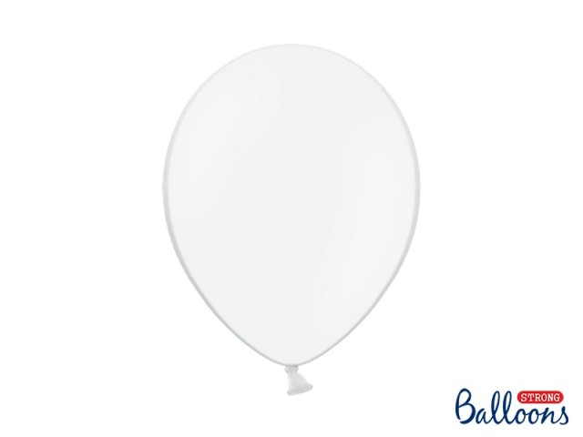 Balónek pastelový, bílý, 30 cm (zn. StrongBalloons) - 1 ks