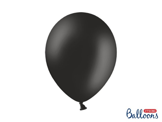 Balónek pastelový, černý, 30 cm - 1 ks