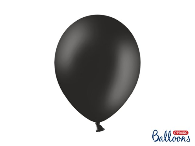 Balónek pastelový, černý, 30 cm (zn. StrongBalloons) - 1 ks