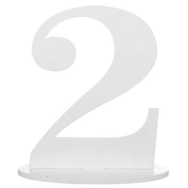 Číslice bílá "2" s podstavcem