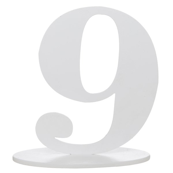 Číslice bílá "9" s podstavcem