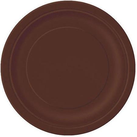 Papírový talíř kulatý, hnědý, 22  cm