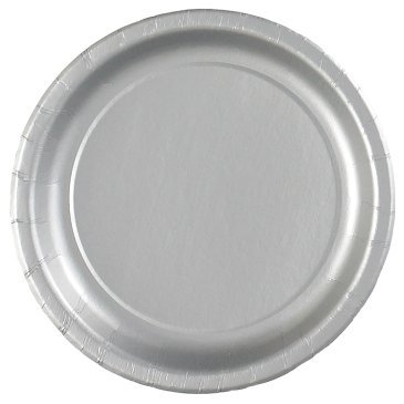 Papírový talíř kulatý, stříbrný, 23 cm - Papírový talíř kulatý, stříbrný, 23 cm 16ks