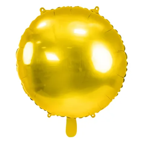 PartyDeco kulatý fóliový balónek, 80 cm, zlatý