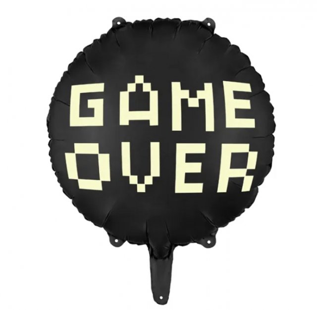 Fóliový balónek "Gamer Over", 45 cm, černý