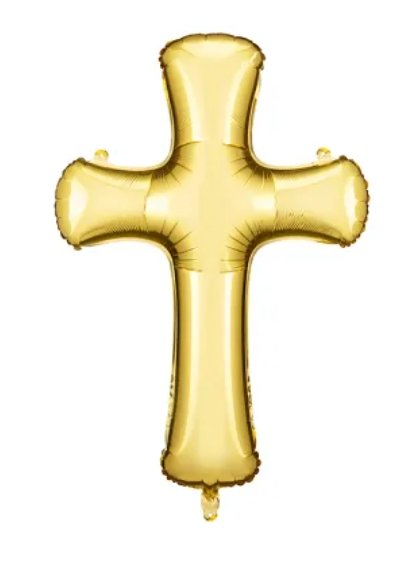 Fóliový balónek "Kříž", 103,5x74,5 cm, zlatý