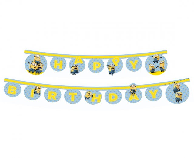 Girlanda Happy Birthday "Blázniví Mimoni", 2 m