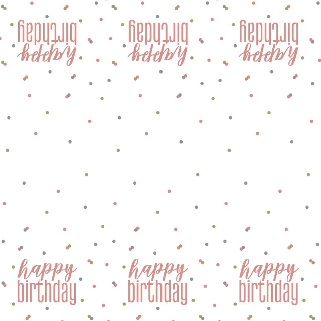 Ubrus plastový "Happy birthday" rosegold s tečkami, 137x213cm (zn. UNIQUE)