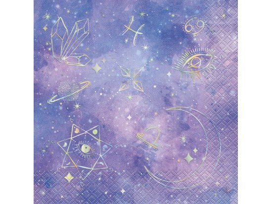 Papírové ubrousky - Galaxy fialové, 16ks/33x33cm