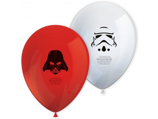 STAR WARS - latexové balónky bílé a červené. 11"/28cm. set 8 ks