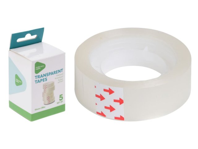 Kancelářská lepící páska, rozměr 15 mm x 30m, výhodný set 5ks