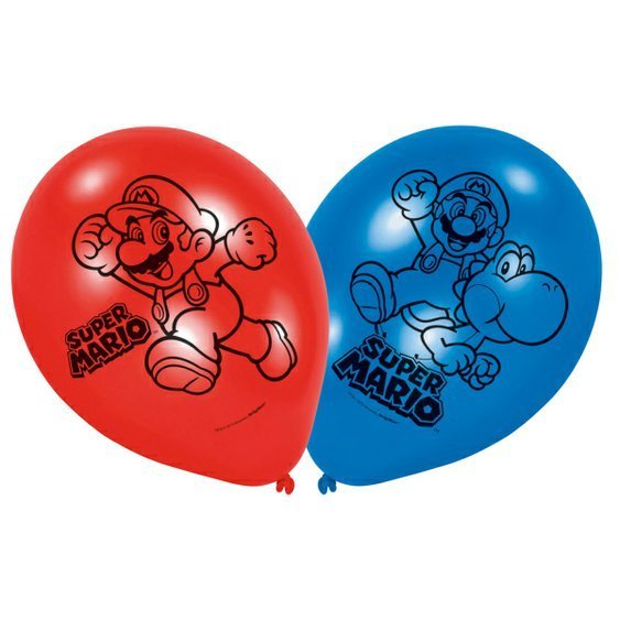 Latexové balónky “Super Mario”, 23 cm, set 6 ks