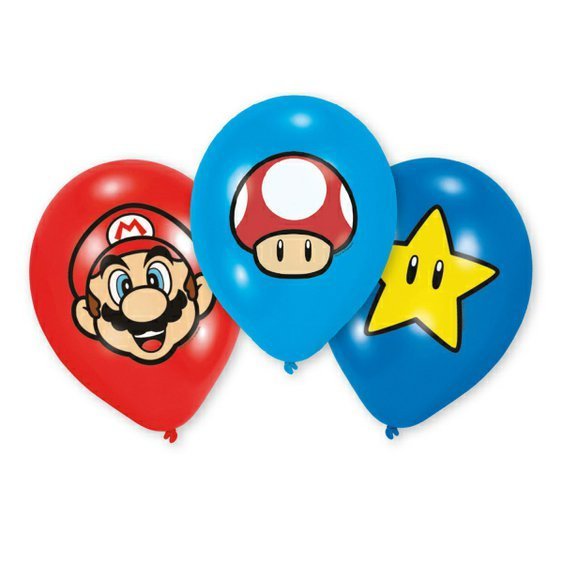 Balónky “Super Mario”, 27 cm, set 6 ks
