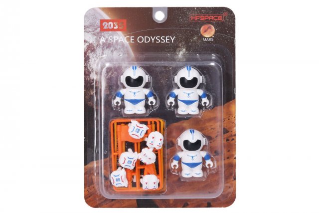Astronaut, 3 figurky průzkumný tým, velikost 6 cm