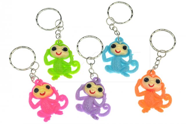 Plastový přívěšek na klíče GAZELO (3.5cm) - Opička - 1ks mix barev
