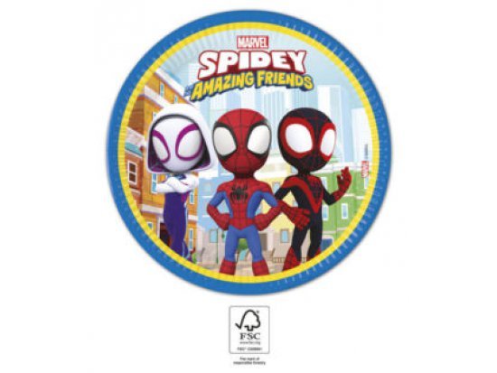 Talíře papírové EKO - Spidey (Marvel), 23cm / set 8ks (zn. Procos)