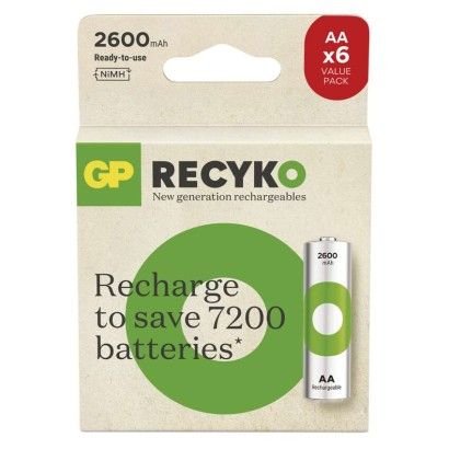 Nabíjecí baterie GP ReCyko 2600mAh AA, 6Ks