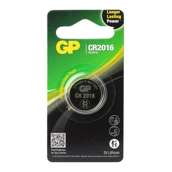 GP baterie knoflíková CR2016, 3V, Lithium