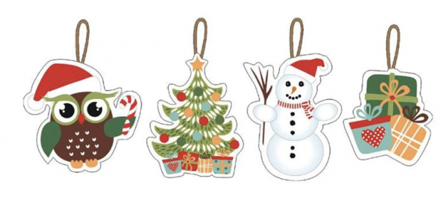 Vánoční papírové ozdoby 7-8cm, set 12ks (zn. TORO)