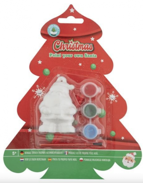 DIY sada Santa k vymalování - 8.5cm + 3 barvy a štětec (zn. RMS)