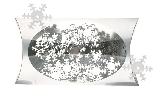 Dekorační konfety vločky, metalické, 1.8cm v krabičce, stříbrná barva (20g) (zn. AndělPřerov)