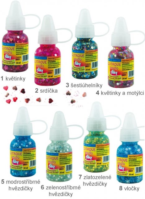 Glitrové lepidlo s konfetami, 30ml (zn. AndělPřerov)
