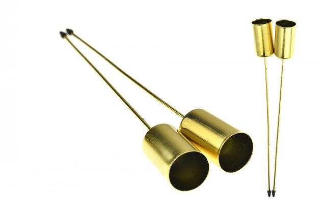 Bodce na svíčky 24cm, zlaté, set 2ks (zn. FLORAsystem)