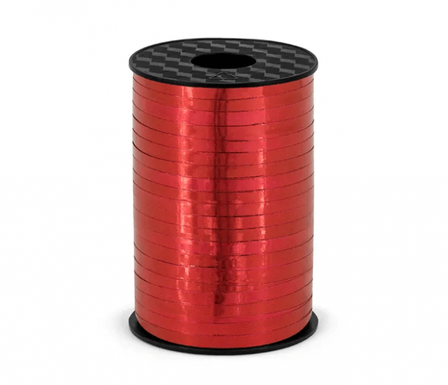 Stuha plastová, červená, 5mm/225m (zn. PartyDeco)