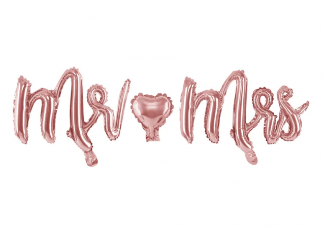 Fóliový nápis z balónků - Mr a Mrs (zn. PartyDeco)