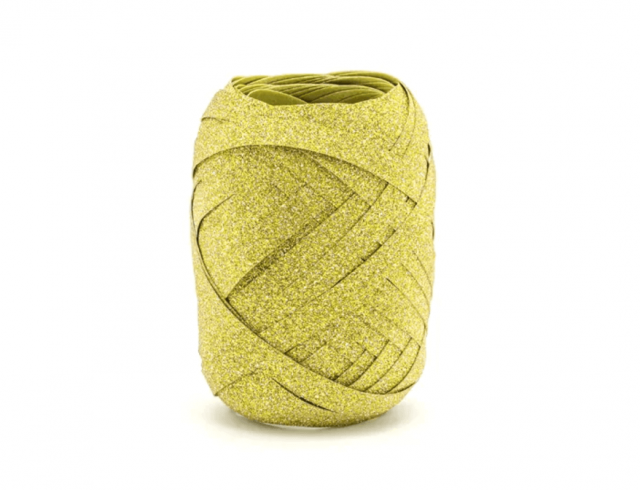 Balící stuha glitrová, zlatá, 5mm/10m (zn. PartyDeco)