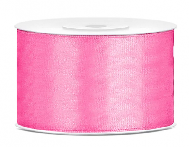 Stuha saténová, růžová, 3.8cm/25m (zn. PartyDeco)