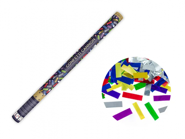 Vystřelovací konfety, barevný mix, 80 cm (zn. PartyDeco)
