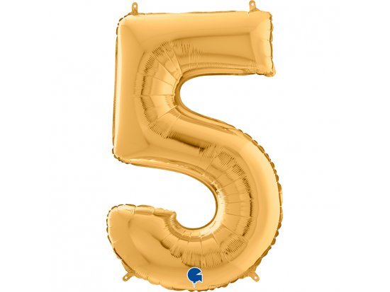 Fóliová ČÍSLICE 5, zlatá barva, velikost 66cm (zn. GRABO)