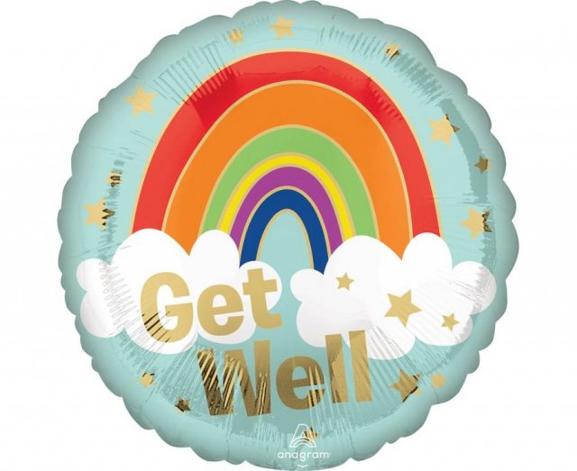 Foliový balonek Get Well / Brzké uzdravení, kruh, 46cm (zn. Anagram)