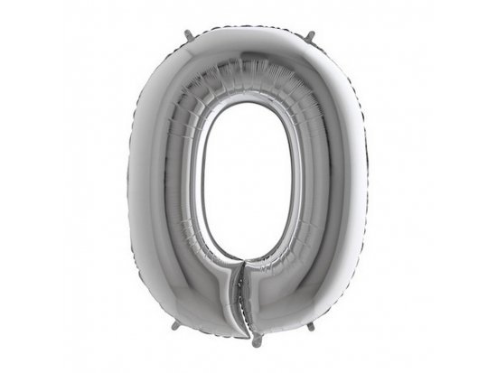 Fóliová ČÍSLICE 0, stříbrná barva, velikost 102cm (zn. GRABO)